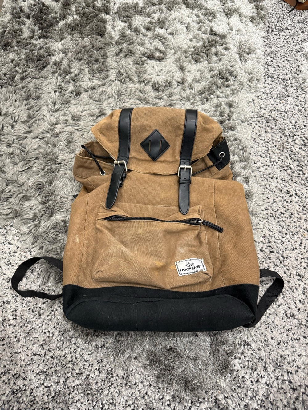 Dockers Canvas Backpack Travel Casual Hiking Camping Bag